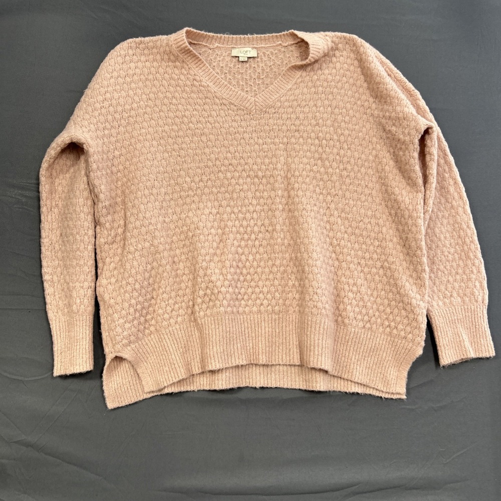 Loft Outlet Womens Sweater Sz XL Long Sleeve Pullover Solid V Neck Excellent